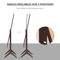 HOMCOM Miroir en Pied Grand Miroir de Sol Inclinaison réglable pour Dressing Chambre dim. 47L x 46l x 148H cm en Bois Brun Foncé(m-4)