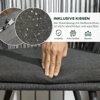 Outsunny 3-teiliges Bistro-Set aus PE-Rattan, wetterbeständig, 1 Tisch, 2 Stühle, 63 cm x 62 cm x 82 cm, Dunkelgrau(m-5)