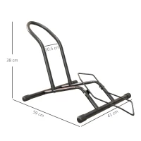 SPORTNOW Soporte para Bicicletas de Acero Aparca Bicis de Suelo Portátil para Interior y Exterior 59x41x38 cm Negro(m-3)