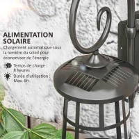 Outsunny Lot de 2 lampes murales appliques solaires LED pour l'extérieur IP44 16,5x25,5x41cm noir(m-4)