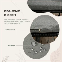 Outsunny Outdoor Essgruppe, Gartengarnitur, 5-teilig, Polyrattan, Sitzkissen, wetterfest, Schwarz/Grau(m-5)