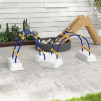 Outsunny Kids Climber with Climbing Arch, Triangle Climber for Indoor Outdoor Use, for Ages 3-6 Years - Blue(m-8)