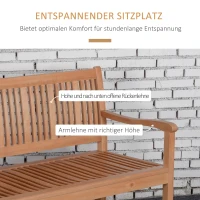 Outsunny Gartenbank 2-Sitzer Sitzbank aus Holz Parkbank bis 200 kg Bank Terrassenbank mit Rückenlehnen Gartenmöbel Pappelholz Gelb 126,8 x 62 x 91,3 cm(m-5)