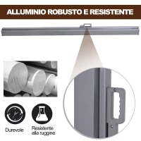 Outsunny Tenda da Sole Laterale e Avvolgibile (3x1.6m) in Alluminio e Poliestere Imperemabile Anti-UV, per Vento/Privacy(m-6)