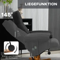 HOMCOM Massagesessel mit Liegefunktion und Fußhocker, 145°-Neigung, Polyester, 80 x 86 x 99 cm, Schwarz(m-5)