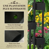 Outsunny Jardinière surélevée avec treillis en bois pour plantes, légumes, fleurs ou herbes aromatiques, dim. 90L x 45L x 170H cm(m-6)