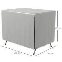 Outsunny Gartenmöbelabdeckung Abdeckung Schutzhülle für Outdoor-Möbel, 215 cm x 155 cm x 150 cm, Grau(m-3)