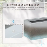 Outsunny Pflanzkübel, lackierter Stahl, wetterbeständig, 91 cm x 22 cm x 22 cm, Grau(m-4)