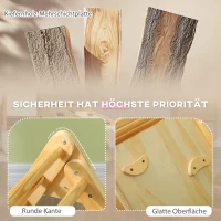 AIYAPLAY Kinder-Kletterset aus Holz mit Dreiecks-Leiter und zweiseitiger Rampe, für Kinder im Alter von 18-48 Monaten(m-5)