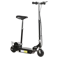 HOMCOM Monopattino Elettrico Pieghevole con Sella, 2 Ruote e Manubrio Regolabile, Bambini 7-12 Anni, 81.5x38x94cm, Nero(m-10)