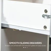 HOMCOM Three-Drawer Locking Filing Cabinet - Grey/White(m-7)