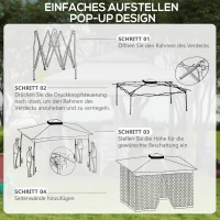 Outsunny Faltpavillon mit Seitenwänden Grau 3,25 x 3,25 x 2,7 m(m-4)