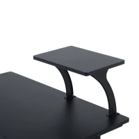 HOMCOM Bureau Informatique Table d'Ordinateur avec Rangement Multifonctionnel Bureau noir en bois 90 x 50 x 100 cm(m-8)