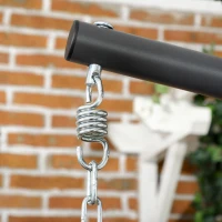 Outsunny Silla Colgante Plegable con Soporte y 2 Cojines Carga 100 kg para Interior y Exterior en Acabado de Ratán PE Gris Oscuro(m-8)
