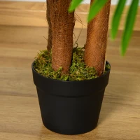 Outsunny künstliche Pflanzen 120 cm künstlicher Palmen Palme Kunstpflanze Kunstbaum Kunstpflanzen im Topf Zimmerpflanze Dekopflanze Büropflanze Kunststofftopf für drinnen und draußen(m-9)