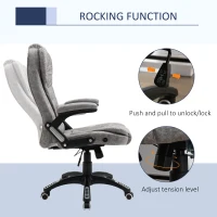 Vinsetto Ergonomic Office Chair Comfortable Desk Chair with Armrests Adjustable Height Reclining and Tilt Function Grey(m-5)
