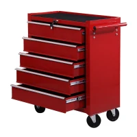 Homcom Caisse à Outils avec Chariot en Acier Rouge 68 x 39 x 71 cm(m-10)
