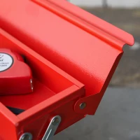DURHAND Werkzeugkasten Werkzeugkoffer mit 5 Fächern 45 x 20 x 34,5cm Stahl Rot(m-11)