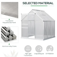 Outsunny 190 x 190cm Walk-In Polycarbonate Greenhouse(m-4)