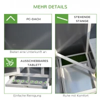 PawHut Hühnerstall Hühnerhaus Geeignet für 1-2 Hühner, mit Nistkasten Eierkiste mit 2 Fächern, Tanne, Grau+Weiß, 160 x 75 x 80 cm(m-7)