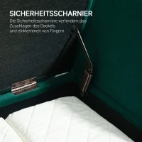 HOMCOM Polsterbank mit Stauraum, Armlehnen, Samtartiges Polyester, Kautschukholz, 107 x 42 x 65 cm, Grün(m-7)