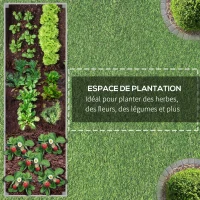 Outsunny Jardinière sur roulettes - jardinière rectangulaire - Inserts d'irrigation, Feutre de Drainage Inclus - métal Bois massif, gris(m-6)