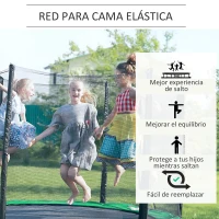 HOMCOM Red de Seguridad de Reemplazo para Trampolín Ø305 cm con Puerta con Cremallera para 6 Postes Rectos Ø305x180 cm Negro(m-4)