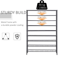 HOMCOM Scaffale Portabottiglie 6 Bottiglie su 9 Livelli, Totale: 54 in Acciaio Resistente all'Umidità Salvaspazio Nero 63x25x91cm 90kg(intero)(m-6)