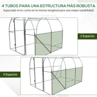 Outsunny Invernadero de Túnel 3x2x2 m con Puerta y Ventanas Invernadero de Jardín con Cubierta de PE y Metal Galvanizado Verde(m-8)