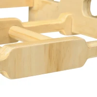 HOMCOM Klimmzugstange, mehrere Griffe, Tragkraft bis 100 kg, Wandmontage, Buchenholz, 100 x 56 x 35 cm(m-9)