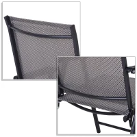 Outsunny Lot de 2 chaises de Jardin Pliantes avec accoudoirs métal époxy textilène - dim. 58L x 64l x 94H cm - Noir Gris(m-8)
