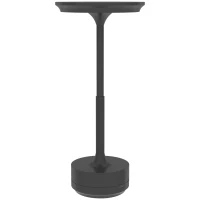 HOMCOM Lampada Senza Filo Touch Luce LED 3 Tonalità e Batteria Ricaricabile, Ø13x28.5cm, Nero(m-10)