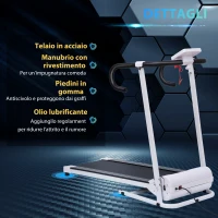 HOMCOM Tapis Roulant Elettrico Pieghevole per Allenamento a Casa o in Ufficio con Schermo LCD, 500W, Velocità Max 10km/h(m-8)
