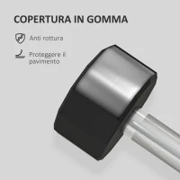 SPORTNOW Set 2 Manubri a 12 Lati da 8 kg in Metallo e Gomma con Impugnatura Antiscivolo, 26x12x12 cm, Nero(m-5)