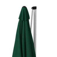 Outsunny Square Cantilever Garden Parasol, with Five-Position Canopy - Green(m-9)