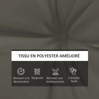 Outsunny Lot de 4 coussins pour le jardin avec 2 coussins d'assise et 2 coussins de dossier, polyester, gris anthracite(m-4)