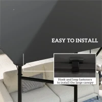 Outsunny 3 x 3(m) Gazebo Canopy Replacement Cover, Garden Gazebo Roof Replacement with Drain Holes, Water Resistant PVC Coating, 370g/㎡, UPF30+, TOP COVER ONLY, Grey(m-5)