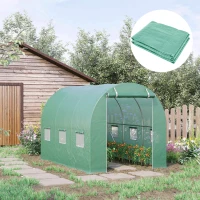 Outsunny Gewächshausfolie, 3 x 2 x 2 m, wasserdichte Gartenplane mit UV-Schutz, Kunststoff-Folie, Abdeckplane für Treibhaus, Folientunnel, Tunnelfolie für Außenbereich, Grün(m-2)