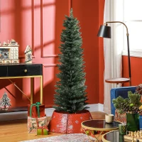 HOMCOM 5ft Artificial Bare Pencil Christmas Tree - Green(m-2)