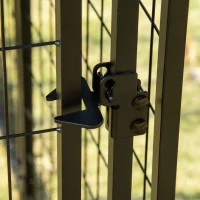 PawHut Chenil extérieur pour chiens tissu oxford avec 2 supports de bol rotatifs 8 panneaux toit imperméable 141 x 141 x 153 cm(m-9)