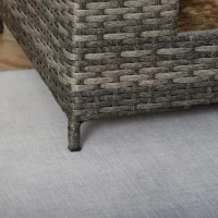 PawHut Rattan Dog Sofa with Soft Cushion, Raised Pet Bed Cat Chair Couch with Soft Washable Cushion, Indoor Outdoor Use, for Mini and Small Sized Dogs - Grey(m-8)