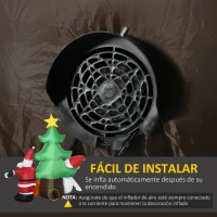 Outsunny Árbol de Navidad Inflable con Luces LED e Inflador Decoración de Interior y Exterior 210x92x190 cm Multicolor(m-4)