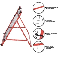 HOMCOM Rebounder für Fußball, 84 x 84 cm Fussball Rebounder mit stufenlos verstellbarem Winkel, Kickback Rückprallwand Fußballtor für Jugendliche Schuss-, Pass- und Ballannahmetraining Rot(m-6)