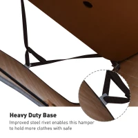 HOMCOM 70L Natural Wood Laundry Basket A Compartment w/Flip Lid Removable Lining Handles Board Base Foldable Durable Water-Resistant Dirty Clothes Storage Home Organisation Grey(m-6)