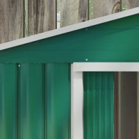 Outsunny 7 x 4ft Metal Garden Shed, Outdoor Storage Tool House with Ventilation Slots, Foundation Kit and Lockable Double Doors, Green(m-11)