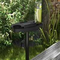 Outsunny Supporto per Amaca in Acciaio con Tavolino Integrato e Carico Massimo 150kg, Nero(m-9)