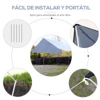 Outsunny Toldo de Refugio Portátil 300x292 cm Impermeable Carpa Ligero Tienda de Campaña Grande para Camping Playa Picnic Senderismo Protección UV Blanco(m-5)