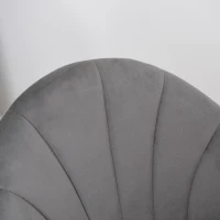 HOMCOM Esszimmerstühle 6er Set Küchenstuhl Wohnzimmerstuhl Polsterstuhl Bürostuhl mit Rückenlehne Skandi-Design Samt Metall Grau 52 x 54 x 79 cm(m-8)