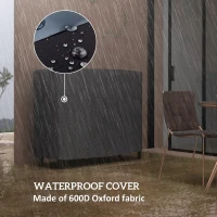 Outsunny 4FT Firewood Rack with Canvas Carrier Bag and 600D Oxford Waterproof Cover, Metal Log Store Indoors, Log Storage Rack Holder for Outdoor Indoor Fireplace, Black(m-4)