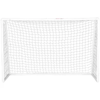 SPORTNOW But de football cage de foot but d'entrainement en PVC - piquets inclus - dim. 300L x 120l x 200H cm blanc(m-1)